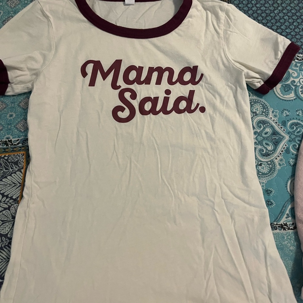 Cream and Maroon Women's Tee - Mama Said